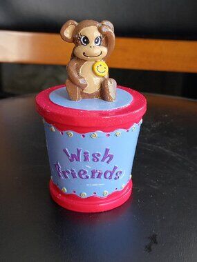 Claire’s Wish Friend Trinket Box — Monkey, VTG 2003